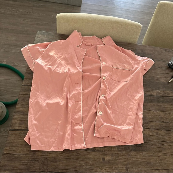 Satin Pajama Set Pink - Picture 4 of 6